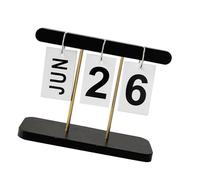 Akozon Calendrier de Bureau Rabattable en Bois élégant - Calendrier Perpétuel Moderne pour la Décoration du Bureau et de la Maison - Planificateur Quotidien Compact pour une productivité Améliorée