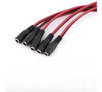 Akozon Caméra de sécurité CCTV 12V, 10 Pièces, Câble d'alimentation Mâle et Femelle, Noir et Rouge, 10 Paires de Câbles d'alimentation en Queue de Cochon