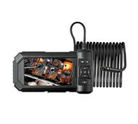 Akozon Caméra d'endoscope avec Lumière, Cote de Case HD 1080p avec un Support de Lumières LED Réglables de 5 '', Caméra d'inspection à Double Objectif avec Cordon Rigide de 16,4 Pieds, Orange
