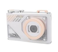 Akozon Caméra Numérique 1080p HD 48MP 8X Zoom Avant Arrière 2 Lens Portable Small Auto Focus pour Les étudiants (White)
