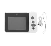 Akozon Caméra Numérique 48MP 1080p Double Arrière Avant 2,4 Pouces Écran électronique Stabilisation de l'image Caméra Selfie Numérique (White)
