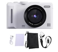 Akozon Caméra Numérique 4K Autofocus 48MP VLOG CAMERIE 18X Digital Zoom Flash Anti Shake pour Le Voyage (White)