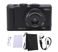 Akozon Caméra Numérique 4K Autofocus 48MP VLOG CAMERIE 18X Digital Zoom Flash Anti Shake pour Le Voyage (Black)