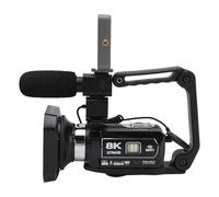 Akozon Caméra Vidéo 8K Caméscope HD 64MP Enregistreur de Caméra à Zoom Numérique 18x avec Lumière de Remplissage Écran Tactile 3,0 Pouces Microphone à Carte Mémoire 32 Go