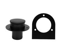 Akozon Capulet en Alliage en Alliage en Aluminium avec Support - 17-2530 Réservoir de Remplissage de Carburant et Capuchon de Gaz à Col de Remplissage pour Hot Rods et Rails de Sable (BLACK)