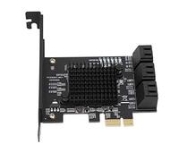 Akozon Carte d'extension PCI Express 6 Ports 3.0, Compatible avec Disque Dur SATA6G 1.5G, Carte Contrôleur PCI Express 2.0 III 6 Gbps