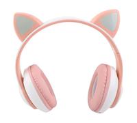 Akozon Casque de Jeu avec Oreilles de Chat, avec Lumières RGB, Son Hi FI 5.0, Faible Latence, pour PC, Téléphone, Tablette, Filles
