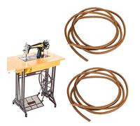Akozon Ceinture de Machine à Coudre en Cuir de Vache avec Pédale en Cuir, 2 Pièces, Machines à Pédale Domestiques, Accessoires Robustes (BROWN)