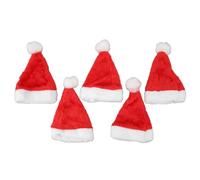 Akozon Chapeau pour Animaux de Compagnie, 5 Pièces, Bande élastique en Peluche Rouge, Chien Chat, Mignon, Chapeau de Père Noël pour Costumes de Fête de Vacances