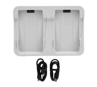 Akozon Chargeur de Batterie Double pour Drone, Charge Rapide, Compatible avec Les Drones Flip, Chargeur de Batterie Bidirectionnel, Indicateur LED, Design Compact pour Une Utilisation