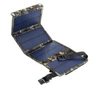 Akozon Chargeur Solaire Pliable Compact 20 W USB 5 V Panneau Monocristallin Double Sortie pour Activités de Plein Air, Camping, Randonnée et Urgences