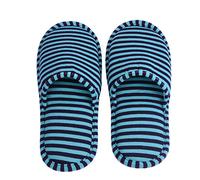 Akozon Chaussons, Pantoufles Antidérapantes en Coton Pliables Portables pour Le Voyage et la Maison Réutilisables (Rayures Bleues)