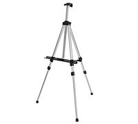 Akozon Chevalet Portable pour Peinture et Dessin - Chevalet en Métal argenté avec Grattoir en Plastique, Ensemble combiné, Support Pliable pour Planche à Dessin