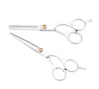 Akozon Ciseaux de Coupe et d'amincissement Professionnels de la Coupe des Cheveux pour Salon et Utilisation à Domicile - Cisaillement de Coiffeur en Acier Inoxydable pour les de Cheveux Naturelles