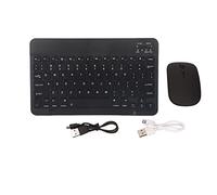 Akozon Clavier, Clavier sans Fil Rechargeable Portable Externe Silencieux 10 Pouces Souris Noire Combo U sans Fil 2,4 G Double Mode