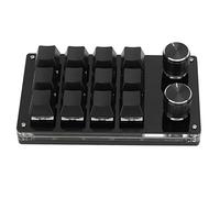 Akozon Clavier de Raccourci Multifonction personnalisé à 12 Touches - Clavier Noir et Blanc DIY, Design Entièrement Noir, pour Les Jeux et la productivité (Tout Noir)
