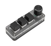 Akozon Clavier Macro Personnalisable à 3 Touches, Commutateur Rouge Cus Om Shor CU S Plug Key Claviers de Jeu Portables et Lecture de Programmation Rétro-éclairage RVB pour PC Lap OP