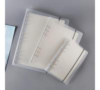 Akozon Clear PP Grosted Surface Lider avec 6 Trous - Classeur Portable pour l'école, Le Bureau et Les Réunions (A5)