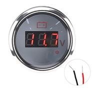Akozon Jauge de tension de batterie Affichage numérique à LED Alarme intelligente étanche IP67 Universel pour bateau automatique 2 pouces(blanc)