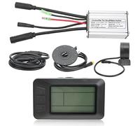 Akozon Contrôleur de Moteur de Vélo électrique, Contrôleur de Vitesse 15A 36V 48V avec Panneau LCD7U, Kit de Conversion 1 à 2 Câbles - Sports et Plein Air/Sports/Skates, Skateboards et