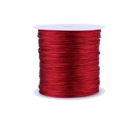 Akozon Cordon de Bracelet Rouge, Cordon Rattail Macrame Thread Hilo Nylon 0 String Bordeaux 100M X 0.8mm Nylon Noeud Chinois