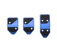 Akozon Couvre-pédales Aluminium Antidérapants Coussinets Pédale Accélérateur Embrayage Frein Inserts Caoutchouc Noir pour Voiture 3 Pièces CMB0135 (Blue)
