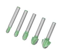 Akozon Cove Router Bit Round Nose - 5Pcs 2 Flûtes Outils de Travail du Bois en Acier au Tungstène Couper le Rainurage de Perles - Outils et Amélioration de l' / Alimentation et / électriques et