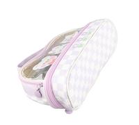 Akozon Crayon Transparent de Grande Capacité - Sac de Papeterie Transparent de Dessin animé de Crayon avec Le Voyage de Maquillage d'étudiants d'école (Lapin Bonjour Violet)