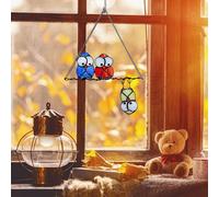 Akozon Décor de Fenêtre Suspendu en Métal - Sculpture pour Oiseaux Déco pour Maison Intérieure et Extérieure, Jardin et Chambre - Pendentif Hibou en Alliage de Zinc pour les Amoureux de la Nature