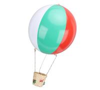 Akozon Décoration Colorée de Montgolfière avec Panier en Rotin pour la Décoration Festive de la Maison de Noël-ballon à Air Suspendu en PVC pour le Stockage de Poupées et de Bonbons
