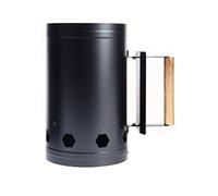 Akozon Démarreur de Cheminée pour Barbecue à Charbon de Bois en Acier Inoxydable avec Poignée en Bois Résistant à la Chaleur et Flux d'air à Six Côtés pour Un Allumage Plus Rapide, Cuisine en Plein