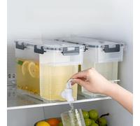 Akozon Dispensateur de Boissons en Plastique sans BPA de 3,5 L avec un Robinet pour le Jus, le thé glacé et le Punch - C Act Dispensateur de Boissons pour Réfrigérateur pour les Fêtes et Usage