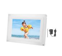 Akozon Écran Tactile de 10,1 Pouces Frame d'image Numérique WiFi, Cadre Photo Intelligente avec Mémoire de 32 Go, Transfert sans Fil D'application, Prévisions (Bouchon AU)