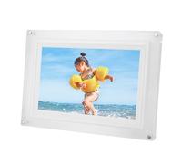 Akozon Écran Tactile de 10,1 Pouces Frame d'image Numérique WiFi, Cadre Photo Intelligente avec Mémoire de 32 Go, Transfert sans Fil D'application, Prévisions (Prise UE)