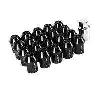 Akozon Écrous de Roue, 20 écrous de Roue M12x1.5 35mm Extrémité Fermée en Alliage D'aluminium 6061 Remplacement pour Camaro 1983-2002(Le Noir)