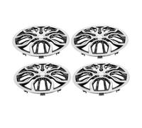 Akozon Enjoliveurs de Roue de 14 Pouces, Couvercle de Jantes de Remplacement, Ensemble de Roues en Acier à Ajustement Universel (Argent Noir)