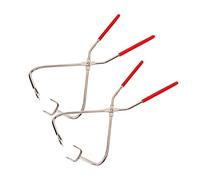 Akozon Ensemble de 2 Pinces de Trempage avec Poignée Rouge Moins en Acier Outil de Vitrage de Poterie Facile Pouettes de Poterie Propre pour la Sculpture Artisanale et Argileuse