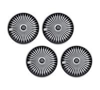 Akozon Ensemble de 4 Capuchons élégants, Couvercle de Jante de Roue en ABS pour Escort, Ajustement Universel, Installation Légère à Clipser (Argent Noir)