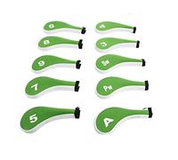 Akozon Ensemble de Couvertures de Tête de Fer de Golf de 10 PCS avec Huitiers de Golf de de Protection à Fermeture éclair pour Une Identification Facile et Une durabilité Maximale (Vert Blanc)