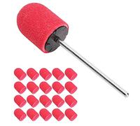 Akozon Ensemble de Forets à Bande de Ponçage des Ongles - 20 Capuchons de Ponçage Fins pour le Polissage des Ongles, Facile à Utiliser, Plusieurs Couleurs Disponibles (rouge)