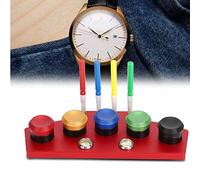 Akozon Ensemble de Graisseur de Montre avec 5 Tasses d'huile de Montre, Huileur de en Métal, Outil de Réparation de, Horlogers-Outil de Réparation Professionnel (Plat à Huile + 4 stylos à Huile)