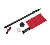 Akozon Ensemble de Lumières de Drapeau de canoë 19W, Lumière Marine avec Drapeau Rouge et Base en Aluminium pour Kayak, Accessoires de Bateau à Rames