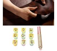 Akozon Ensemble de Punch de Jeu de Tampons en Métal 13 Mm Numéro 0~8 - Outil de Pure de Matrice Polyvalent Kit de Pressage avec Marteau à Coup
