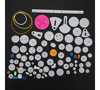 Akozon Ensemble d'engrenages de Robot - 85 Pièces en Plastique, Ensemble de Manchons d'arbre de Poulie de Courroie de Broche 'engrenage, Fabrication de Modèles Scientifiques - Accessoires ' de