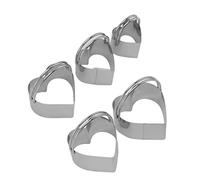 Akozon Ensemble en Acier Inoxydable avec Poignée, Cuisson, 5 Pièces, Moules, Emporte-pièces, Ustensiles de Cuisson pour la Maison et la Cuisine (cœur)