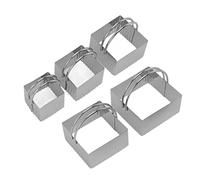 Akozon Ensemble en Acier Inoxydable avec Poignée, Cuisson, 5 Pièces, Moules, Emporte-pièces, Ustensiles de Cuisson pour la Maison et la Cuisine (Quadratique)