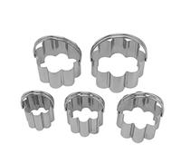 Akozon Ensemble en Acier Inoxydable avec Poignée, Cuisson, 5 Pièces, Moules, Emporte-pièces, Ustensiles de Cuisson pour la Maison et la Cuisine (fleur)