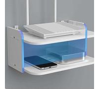 Akozon Étagère de Routeur Murale pour Salon et Chambre à Coucher - Boîte de Rangement WiFi sans Perçage pour Décodeur TV - Support Mural Peu Encombrant