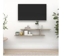 AKOZON Étagère TV murale Chêne Sonoma 125x18x23 cm Aggloméré - AKO7646491434271