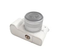 Akozon Étui de Protection pour Appareil Photo, Support de Style Rétro, Sac de Transport, Conception D'ouverture, Sangle D'épaule de Remplacement pour M50 M50 II M5 Noir (White)